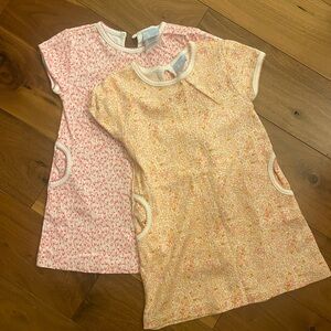 Bundle of 2 Bella Bliss dresses size 3, pink hearts, orange floral